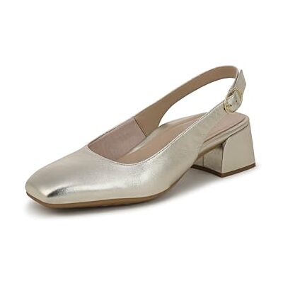 Vionic Tacones Reyes Slingback para Mujer, Cuero metálico Dorado, 38.5 EU Vionic Tacones Reyes Slingback para Mujer, Cuero metálico Dorado, 38.5 EU