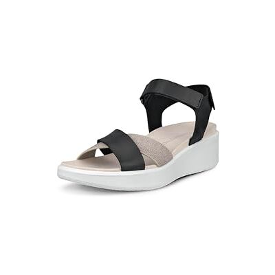ECCO Sandalias de cuña Flowt de Lujo con Banda Cruzada para Mujer, Black, 6/6.5 UK ECCO Sandalias de cuña Flowt de Lujo con Banda Cruzada para Mujer, Black, 6/6.5 UK