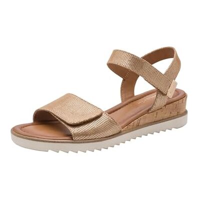 Tamaris Sandalia de cuña para mujer , Bronce Struct, talla 42 EU Tamaris Sandalia de cuña para mujer , Bronce Struct, talla 42 EU
