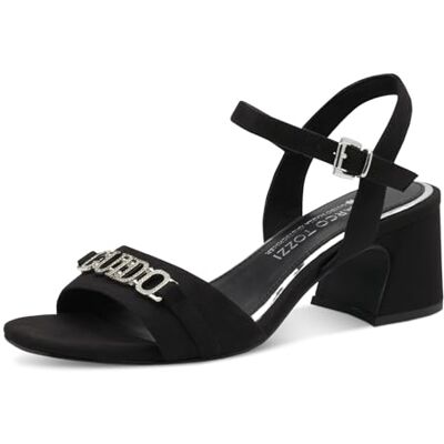 MARCO TOZZI Sandalia de tacón para mujer , Negro, 39 EU MARCO TOZZI Sandalia de tacón para mujer , Negro, 39 EU
