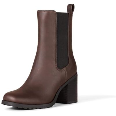 Amazon Essentials Bota Chelsea con Tacón de Media Caña Mujer, Marrón Oscuro, 35.5 EU Amazon Essentials Bota Chelsea con Tacón de Media Caña Mujer, Marrón Oscuro, 35.5 EU