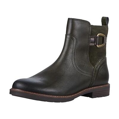 MARCO TOZZI Botines planos sin tacón para mujer con porcentaje de piel, Comb de oliva., 39 EU MARCO TOZZI Botines planos sin tacón para mujer con porcentaje de piel, Comb de oliva., 39 EU