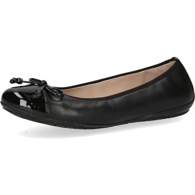 CAPRICE Bailarinas de Piel para Mujer con Barniz, Peine Negro, 39 EU CAPRICE Bailarinas de Piel para Mujer con Barniz, Peine Negro, 39 EU