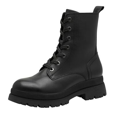 Tamaris Botines planos de encaje para mujer , piel negra, talla 39 EU, piel negra, 39 EU Tamaris Botines planos de encaje para mujer , piel negra, talla 39 EU, piel negra, 39 EU