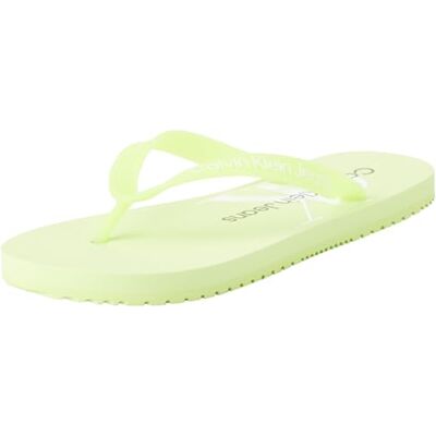 Calvin Chanclas para Mujer Beach Sandal Sandalias, Amarillo (Lime Sorbet/Bright White), 39 Calvin Chanclas para Mujer Beach Sandal Sandalias, Amarillo (Lime Sorbet/Bright White), 39