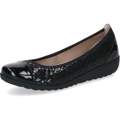 CAPRICE Bailarinas de Piel para Mujer, Black Leo Comb, 42 CAPRICE Bailarinas de Piel para Mujer, Black Leo Comb, 42