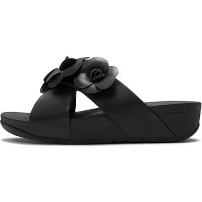 Fitflop LULU Flower Cross Slides Sandalias para mujer, color negro, talla 6.5, Black, 40 EU Fitflop LULU Flower Cross Slides Sandalias para mujer, color negro, talla 6.5, Black, 40 EU