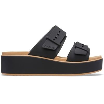 Crocs Brooklyn Sandalias de cuña baja con hebilla mate para mujer, color negro/anacardo, talla 9, Anacardo negro, 42/43 EU Crocs Brooklyn Sandalias de cuña baja con hebilla mate para mujer, color negro/anacardo, talla 9, Anacardo negro, 42/43 EU