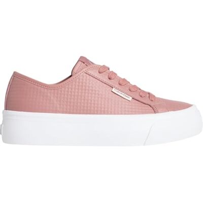Calvin Vulc Flatf Lace Up Text LTH HW0HW02972 Zapatos Bajos para Mujer, Color Morado (Rubor), Talla 7.5 Calvin Vulc Flatf Lace Up Text LTH HW0HW02972 Zapatos Bajos para Mujer, Color Morado (Rubor), Talla 7.5