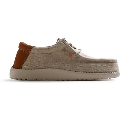 GIOSEPPO Orford Mocasines Estilo Wallabees de Lona con Acentos de Color, Plantilla Acolchada Extraíble, Suela EVA Ligera, para Hombre, Color Arena, Talla 42 GIOSEPPO Orford Mocasines Estilo Wallabees de Lona con Acentos de Color, Plantilla Acolchada Extraíble, Suela EVA Ligera, para Hombre, Color Arena, Talla 42