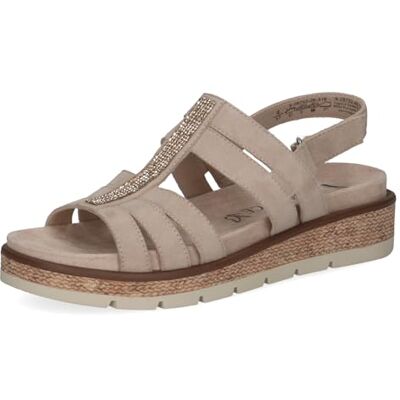 CAPRICE Sandalia Plana para Mujer , Ante Arena, Talla 42 EU CAPRICE Sandalia Plana para Mujer , Ante Arena, Talla 42 EU