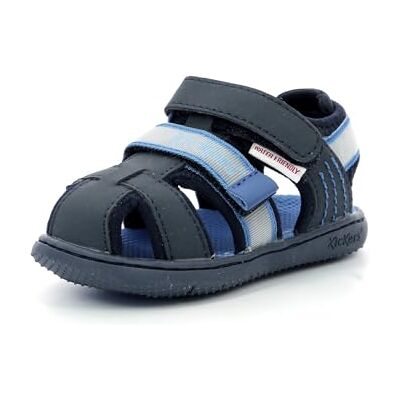 Kickers Kickbeachou, Sandalia Unisex niños, Azul Marino, 19 EU Kickers Kickbeachou, Sandalia Unisex niños, Azul Marino, 19 EU