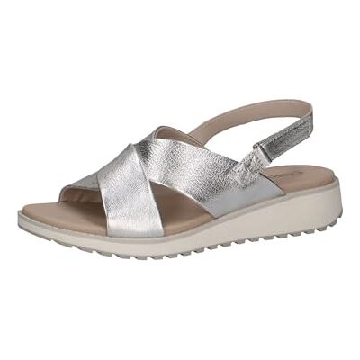 CAPRICE Damen 9-28703-42, Sandalias Planas Mujer, Metal Plateado, 42 EU CAPRICE Damen 9-28703-42, Sandalias Planas Mujer, Metal Plateado, 42 EU