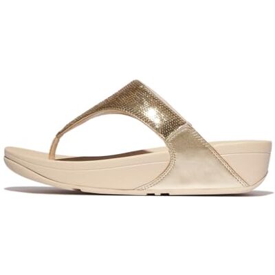 Fitflop Women's Lulu Sequin Toe-Post Sandals, Platino, 43 EU Fitflop Women's Lulu Sequin Toe-Post Sandals, Platino, 43 EU
