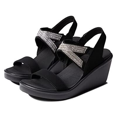 Skechers RUMBLE ON CHART TOPPER, Sandalias de Talón Abierto para Mujer, Black Mitobuck/ Metal/ Clear Rhinestone, 41 EU Skechers RUMBLE ON CHART TOPPER, Sandalias de Talón Abierto para Mujer, Black Mitobuck/ Metal/ Clear Rhinestone, 41 EU