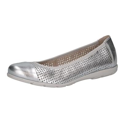 CAPRICE Bailarinas para Mujer, Color Plateado, Talla 36 EU, Plata, 36 EU CAPRICE Bailarinas para Mujer, Color Plateado, Talla 36 EU, Plata, 36 EU