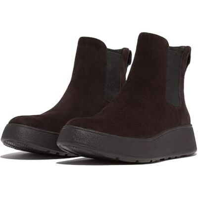 Fitflop Botas Chelsea planas de gamuza F-mode para mujer, marrón, 37.5 EU Fitflop Botas Chelsea planas de gamuza F-mode para mujer, marrón, 37.5 EU