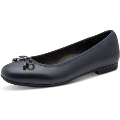 Tamaris Comfort Bailarinas de Piel con Lazo para Mujer, Azul Marino, 40 EU Tamaris Comfort Bailarinas de Piel con Lazo para Mujer, Azul Marino, 40 EU