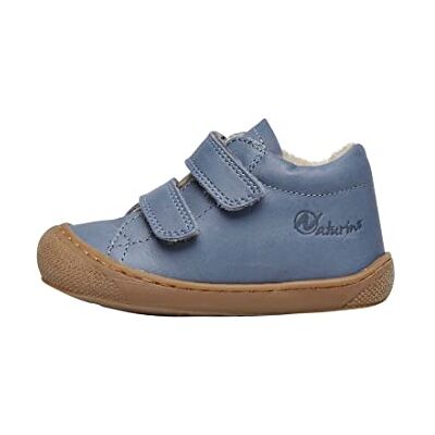 Naturino Zapatitos Primeros Pasos de Piel de napa con Forro de Lana, Celeste 19 Naturino Zapatitos Primeros Pasos de Piel de napa con Forro de Lana, Celeste 19