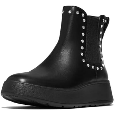 Fitflop F-Mode Botas Chelsea de Piel con Ribete GEM para Mujer, Color Negro, Talla 36, Todo Negro., 36 EU Fitflop F-Mode Botas Chelsea de Piel con Ribete GEM para Mujer, Color Negro, Talla 36, Todo Negro., 36 EU