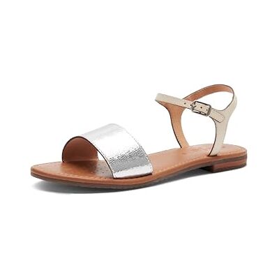 Geox D Sozy S J, Sandalia Deslizante Mujer, Silver/Papyrus, Geox D Sozy S J, Sandalia Deslizante Mujer, Silver/Papyrus,