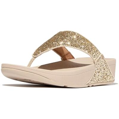 Fitflop Lulu Sandalias con purpurina para mujer, cómodas con soporte de arco natural, Platino, 39 EU Fitflop Lulu Sandalias con purpurina para mujer, cómodas con soporte de arco natural, Platino, 39 EU
