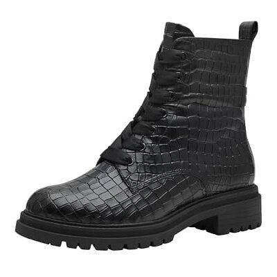Tamaris Botines de Tacón para Mujer, Cómodos, Negro Cocodrilo, Piel, 39 EU Tamaris Botines de Tacón para Mujer, Cómodos, Negro Cocodrilo, Piel, 39 EU