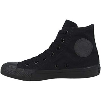 Converse All Star Hi Canvas Zapatillas Negras Monocromas-UK 8 Converse All Star Hi Canvas Zapatillas Negras Monocromas-UK 8