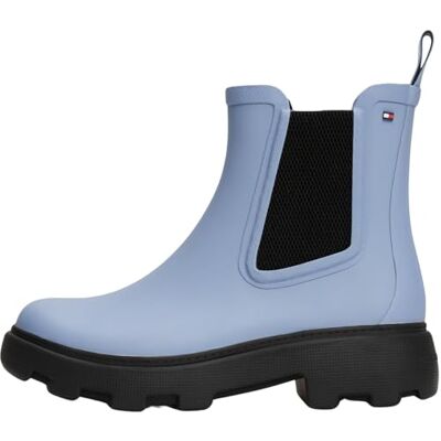 Tommy Hilfiger Botas de lluvia Mujer Rubber Rainboot con tacón de plataforma, Azul (Brisk Blue), 37 Tommy Hilfiger Botas de lluvia Mujer Rubber Rainboot con tacón de plataforma, Azul (Brisk Blue), 37