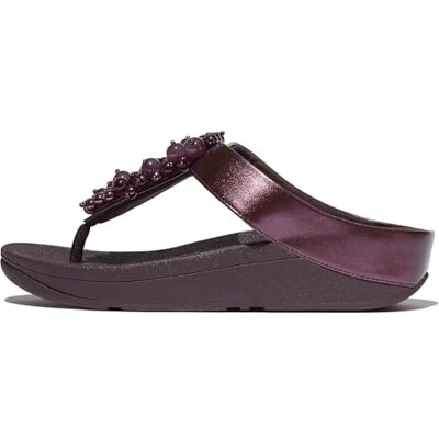 Fitflop Fino Bauble-Bead Toe-Post Sandals, Sandalia Mujer, Plumberry metálico, 35.5 EU Ancho Fitflop Fino Bauble-Bead Toe-Post Sandals, Sandalia Mujer, Plumberry metálico, 35.5 EU Ancho