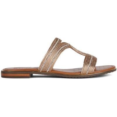 Geox D Sozy Plus D Flat Sandal, DK Gold, 39 EU, Dk Gold, 39 EU Geox D Sozy Plus D Flat Sandal, DK Gold, 39 EU, Dk Gold, 39 EU