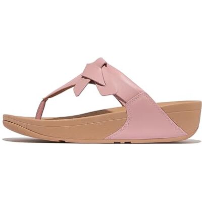Fitflop LULU Sandalias de piel con nudo plegado para mujer, color rubor suave, talla 4.5 Fitflop LULU Sandalias de piel con nudo plegado para mujer, color rubor suave, talla 4.5