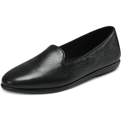 Aerosoles Women's Betunia Loafer Flat, Black Leather, 5 Aerosoles Women's Betunia Loafer Flat, Black Leather, 5