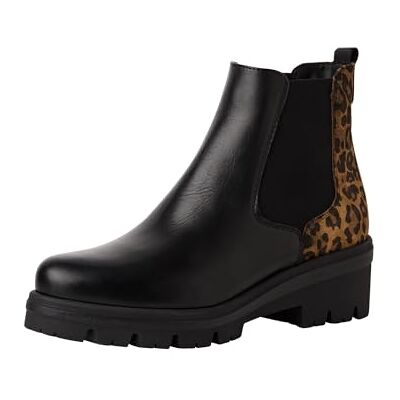 Tamaris Botines Chelsea de Piel para Mujer, Tacón Cuadrado, Cómodos, Negro Combinado, 39 EU Tamaris Botines Chelsea de Piel para Mujer, Tacón Cuadrado, Cómodos, Negro Combinado, 39 EU