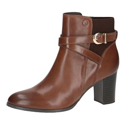 CAPRICE Botas de tacón para Mujer , Cortas al Tobillo, Cognac Nappa, 36.5 EU CAPRICE Botas de tacón para Mujer , Cortas al Tobillo, Cognac Nappa, 36.5 EU