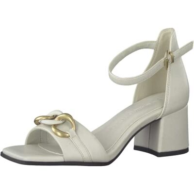 MARCO TOZZI Sandalia de tacón para mujer , Color crema., 40 EU MARCO TOZZI Sandalia de tacón para mujer , Color crema., 40 EU