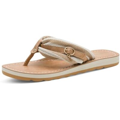 Tamaris Sandalias para mujer , diseño de rayas, color beige, talla 41 EU Tamaris Sandalias para mujer , diseño de rayas, color beige, talla 41 EU