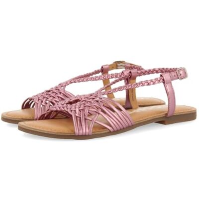 GIOSEPPO Sandalias Rosas DE Piel con Tiras Cruzadas para Mujer AIDONE GIOSEPPO Sandalias Rosas DE Piel con Tiras Cruzadas para Mujer AIDONE