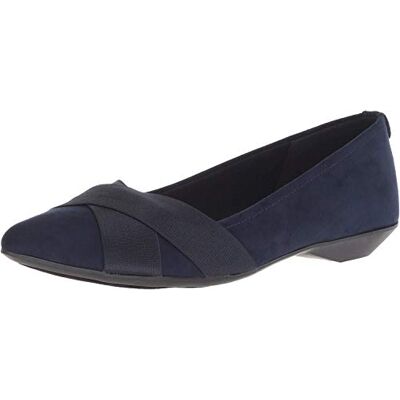 Anne Klein Oalise Flat, Mocasín Plano Mujer, Tela Azul Marino Oscuro, 38.5 EU Anne Klein Oalise Flat, Mocasín Plano Mujer, Tela Azul Marino Oscuro, 38.5 EU
