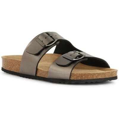 Geox D Brionia L, Sandalia Plana Mujer, Gris, 37 EU Geox D Brionia L, Sandalia Plana Mujer, Gris, 37 EU