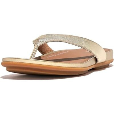 Fitflop Gracie Leather Flip-Flops, Chanclas Mujer, Dorado (Platino), 37 EU Fitflop Gracie Leather Flip-Flops, Chanclas Mujer, Dorado (Platino), 37 EU