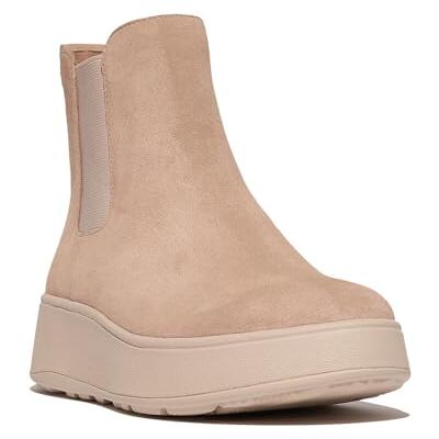 Fitflop Women's F-Mode Suede Flatform Chelsea Boots, Classic Beige, 40 EU Fitflop Women's F-Mode Suede Flatform Chelsea Boots, Classic Beige, 40 EU