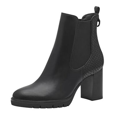 Tamaris Botines Chelsea para Mujer, Tacón Cuadrado, Diseño Vegano, Negro Estructura, 38 EU Tamaris Botines Chelsea para Mujer, Tacón Cuadrado, Diseño Vegano, Negro Estructura, 38 EU