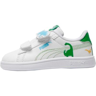 PUMA Zapatillas Smash 3.0 Dino Infantiles 20, White Green Fruit Vibrant Blue PUMA Zapatillas Smash 3.0 Dino Infantiles 20, White Green Fruit Vibrant Blue