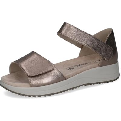 CAPRICE Sandalia Plana para Mujer , Color Gris Topo Metálico, 42 EU CAPRICE Sandalia Plana para Mujer , Color Gris Topo Metálico, 42 EU