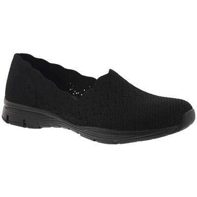 Skechers Seager Stat, Zapatillas sin Cordones para Mujer, Black, 6 UK Wide Skechers Seager Stat, Zapatillas sin Cordones para Mujer, Black, 6 UK Wide