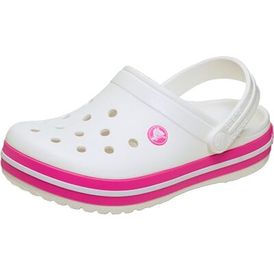 Crocs Crocband Clog K, Zuecos Unisex niños, Blanco Rosa Crush, 37/38 EU Crocs Crocband Clog K, Zuecos Unisex niños, Blanco Rosa Crush, 37/38 EU