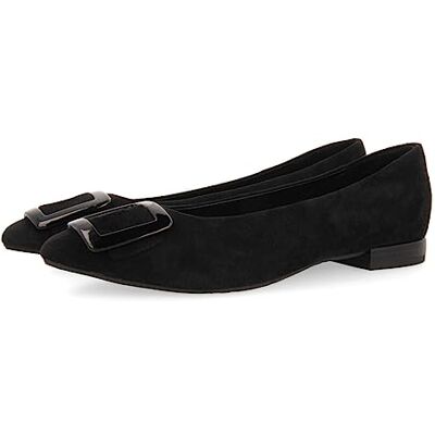 GIOSEPPO Bailarinas Negras de Piel con Detalle de Hebilla en Charol para Mujer ballstad GIOSEPPO Bailarinas Negras de Piel con Detalle de Hebilla en Charol para Mujer ballstad