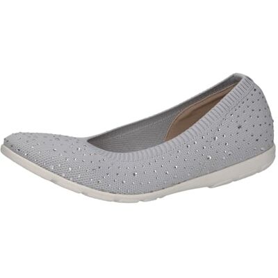 CAPRICE Zapatos Planos Tipo Ballet para Mujer 9-22107-42, Anthra Croco, 4.5, Tejido Gris Claro, 37.5 EU CAPRICE Zapatos Planos Tipo Ballet para Mujer 9-22107-42, Anthra Croco, 4.5, Tejido Gris Claro, 37.5 EU