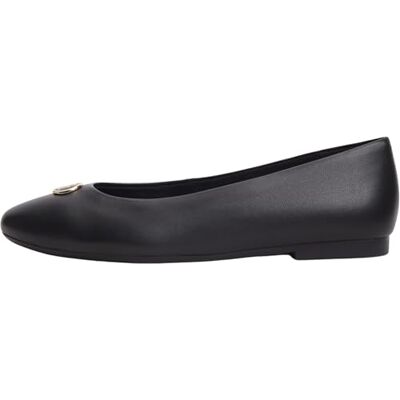 Tommy Hilfiger Bailarinas de Piel para Mujer, Modelo TH Plate , Color Negro, Talla 2.5 Tommy Hilfiger Bailarinas de Piel para Mujer, Modelo TH Plate , Color Negro, Talla 2.5